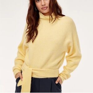 Wilfred Aritzia Yellow tie waist Lorin Sweater